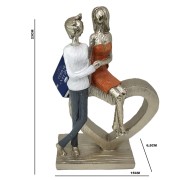 FIGURKA PARA ZAKOCHANYCH Z SERCEM 23CM