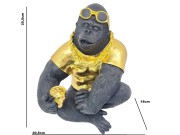 FIGURKA GORYL Z PIWEM CZARNO ZŁOTY 25,5x20,5CM