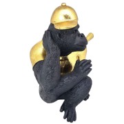 FIGURKA GORYL Z CYGAREM CZARNO ZŁOTY 25X17CM