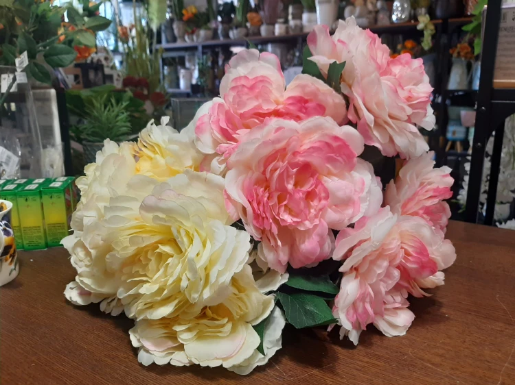 BUKIET 5 OKAZAŁYCH KWIATÓW - PEONIA 54CM