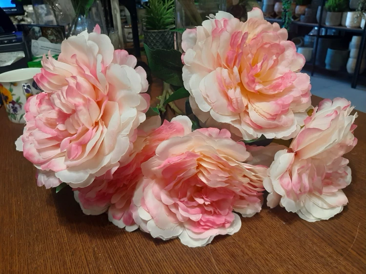 BUKIET 5 OKAZAŁYCH KWIATÓW - PEONIA 54CM