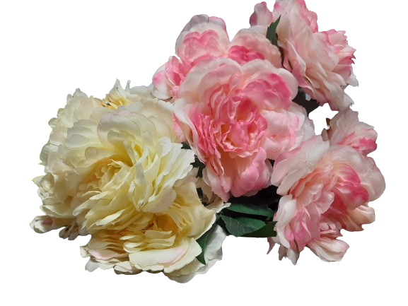 BUKIET 5 OKAZAŁYCH KWIATÓW - PEONIA 54CM
