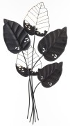 METALOWA DEKORACJA ŚCIENNA LIŚCIE 91x48CM