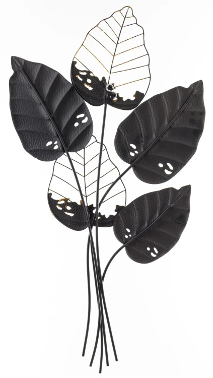 METALOWA DEKORACJA ŚCIENNA LIŚCIE 91x48CM