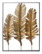 METALOWA DEKORACJA ŚCIENNA LIŚCIE W RAMIE  85x65x5