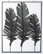 METALOWA DEKORACJA ŚCIENNA LIŚCIE W RAMIE  85x65x5