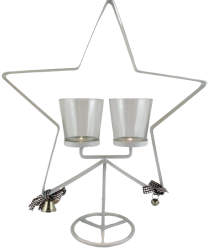 ŚWIECZNIK METALOWY GWIAZDA 38CM