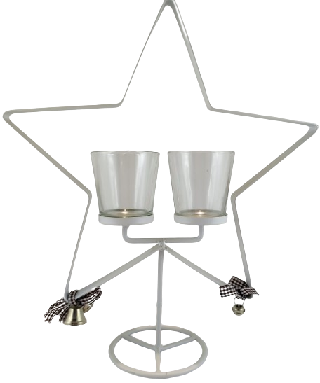 ŚWIECZNIK METALOWY GWIAZDA 38CM