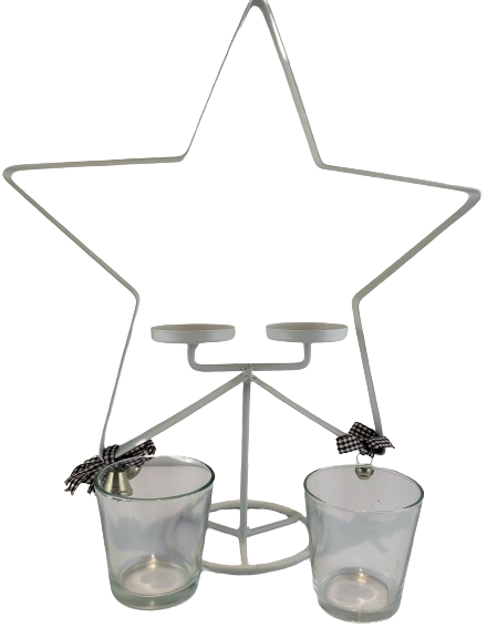 ŚWIECZNIK METALOWY GWIAZDA 38CM