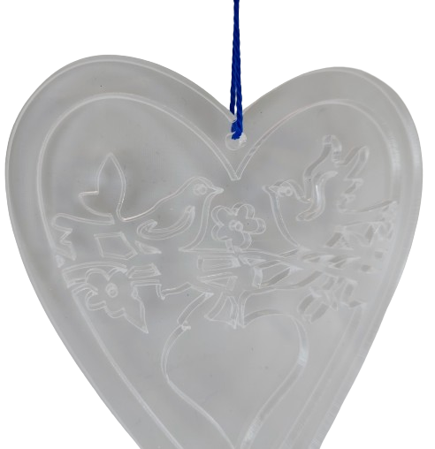 AKRYLOWA ZAWIESZKA SERCE 18X14cm