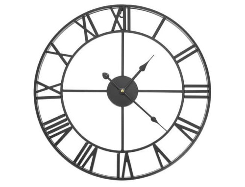 Zegar ścienny retro - czarny 47,5cm