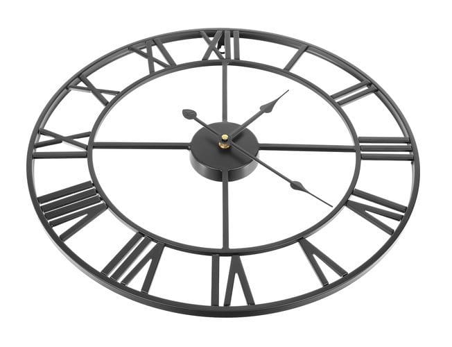 Zegar ścienny retro - czarny 47,5cm