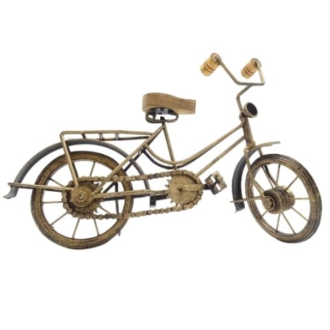 FIGURKA REPLIKA ROWER RETRO Z DREWNA I METALU 35CM