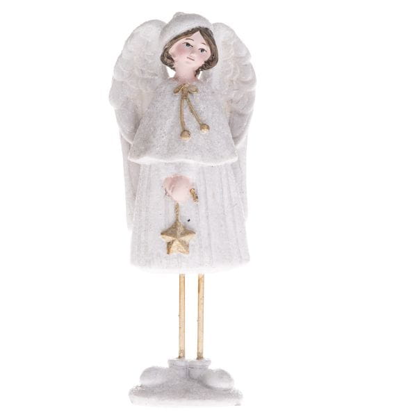 FIGURKA ANIOŁ POLYRESING Z GWIAZDĄ 18CM