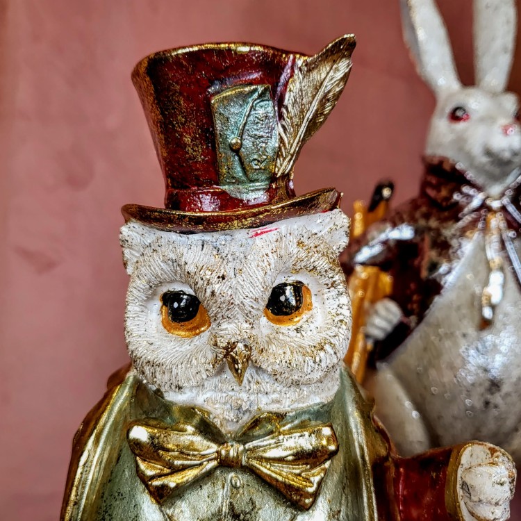 FIGURKA SOWA Z ZEGARKIEM PIERROT