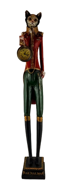 FIGURKA KOT Z ZEGARKIEM PIERROT