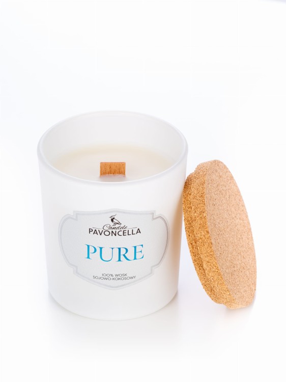 NATURALNA ŚWIECA SOJOWO-KOKOSOWA PURE 135G BIAŁA