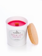 NATURALNA ŚWIECA SOJOWO-KOKOSOWA O ZAPACHU DELICATE PEONY 135G BIAŁA