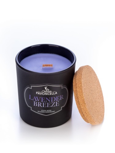 NATURALNA ŚWIECA SOJOWO-KOKOSOWA O ZAPACHU LAVENDER BREEZE 135G CZARNA