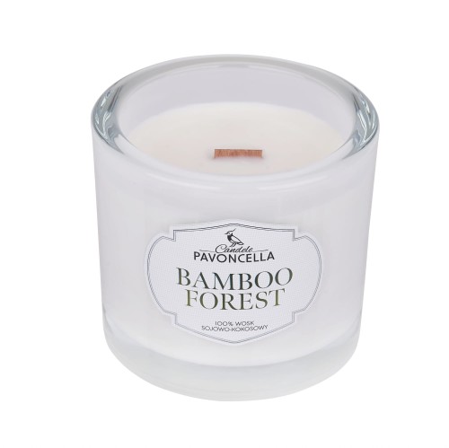 NATURALNA ŚWIECA SOJOWO-KOKOSOWA O ZAPACHU BAMBOO FOREST 170G BIAŁA