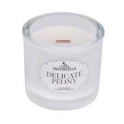 NATURALNA ŚWIECA SOJOWO-KOKOSOWA O ZAPACHU DELICATE PEONY 170G BIAŁA