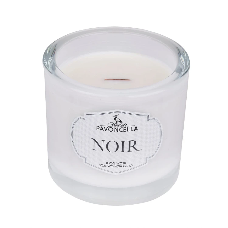 NATURALNA ŚWIECA SOJOWO-KOKOSOWA O ZAPACHU NOIR 170G BIAŁA