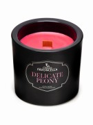NATURALNA ŚWIECA SOJOWO-KOKOSOWA O ZAPACHU DELICATE PEONY 170G CZARNA