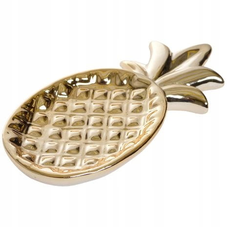 TALERZ DEKORACYJNY ZŁOTY ANANAS 20X9,5X2CM