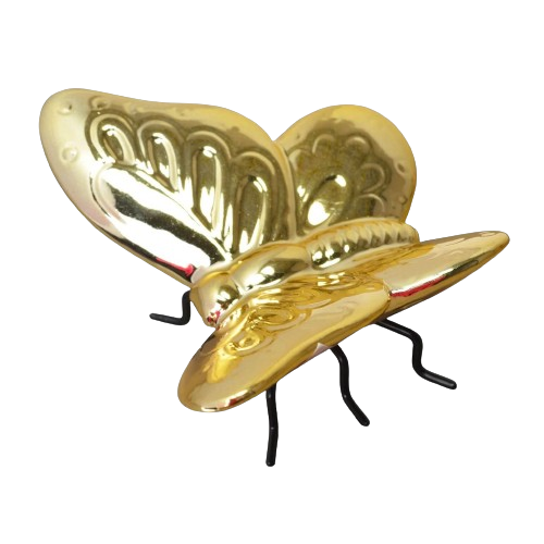 FIGURKA MOTYL CERAMICZNY ZŁOTY 8,5X11,5X5CM