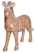 FIGURKA ZEBRA ZŁOTA DEKORACYJNA 22X7,5X24CM