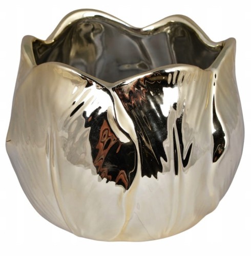 DONICA OSŁONKA CERAMICZNA KWIAT ZŁOTA 13X13X12CM