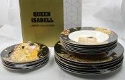 KOMPLET OBIADOWY ZASTAWA CZARNA KLIMT