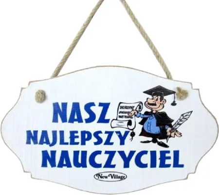 TABLICZKA DREWNIANA DLA NAUCZYCIELA 14X23 CM