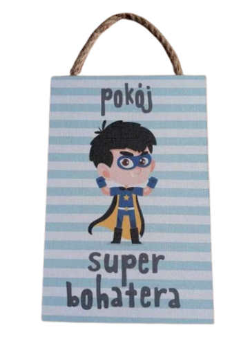 TABLICZKA MOTYWACYJNA MDF 20X30CM POKÓJ SUPER BOHATERA