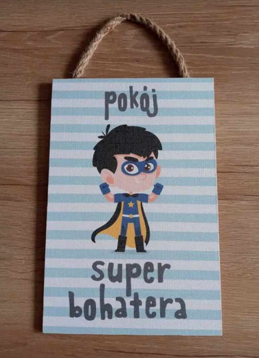 TABLICZKA MOTYWACYJNA MDF 20X30CM POKÓJ SUPER BOHATERA