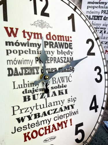 ZEGAR 34 CM ZASADY DOMU