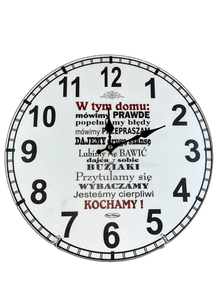 ZEGAR 34 CM ZASADY DOMU
