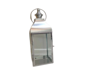 LAMPION METALOWY SREBRNY 66x23x22,5 CM