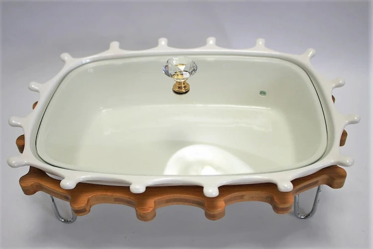 NACZYNIE CERAMICZNE ŻAROODPORNE Z PODGRZEWACZEM