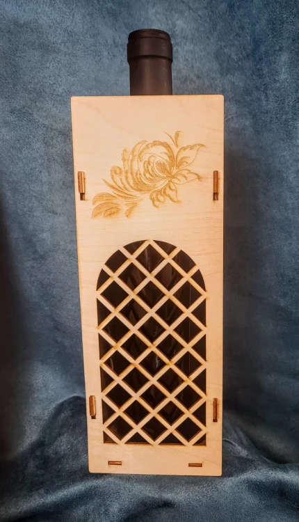 DREWNIANA SKRZYNIA NA WINO ŚLUB PREZENT 10x10,5x27cm