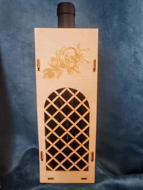 DREWNIANA SKRZYNIA NA WINO ŚLUB PREZENT 10x10,5x27cm