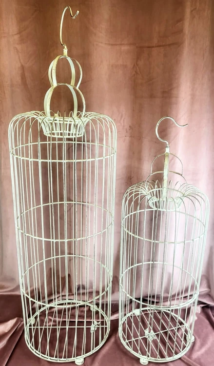 KLATKA METALOWA BIAŁA POSTARZANA 115X34X34CM