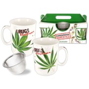 KOMPLET DWÓCH KUBKÓW Z METALOWYM ZAPARZACZEM