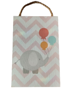 TABLICZKA MOTYWACYJNA MDF 20X30CM SŁOŃ Z BALONAMI