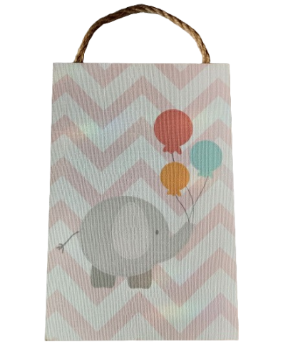 TABLICZKA MOTYWACYJNA MDF 20X30CM SŁOŃ Z BALONAMI