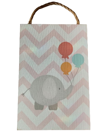TABLICZKA MOTYWACYJNA MDF 20X30CM SŁOŃ Z BALONAMI