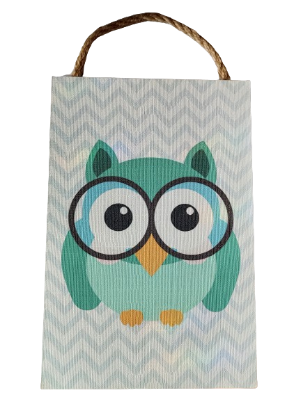 TABLICZKA MOTYWACYJNA MDF 20X30CM SOWA W OKULARACH