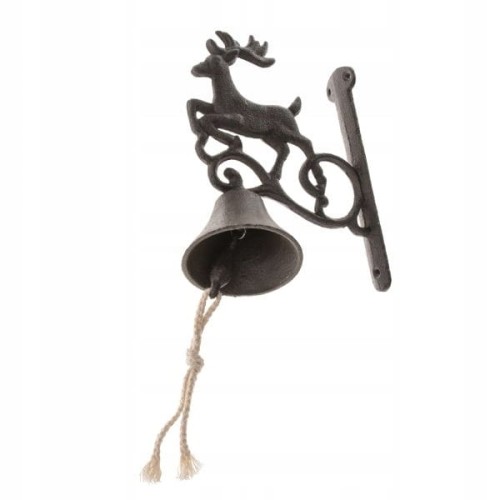 ŻELIWNY DZWON RENIFER JELEŃ 20,5X17,5CM