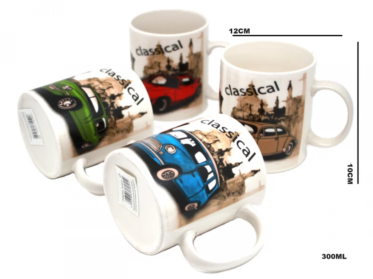 KUBEK Z SAMOCHODEM RETRO MIX WZORÓW 300ML