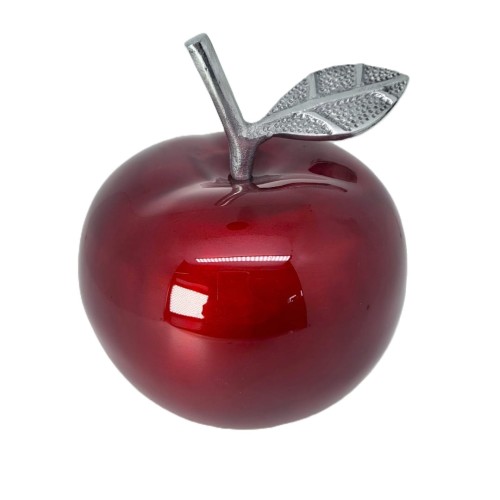 FIGURKA ALUMINIUM OZDOBNE JABŁKO 18X16CM